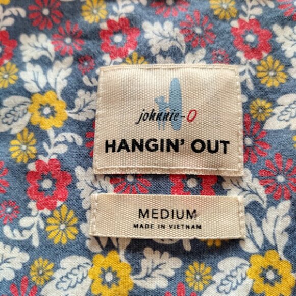 JOHNNIE-O | Hangin Out Floral Long Sleeve Button Down Shirt 'Wake' Casual  M - Picture 10 of 11